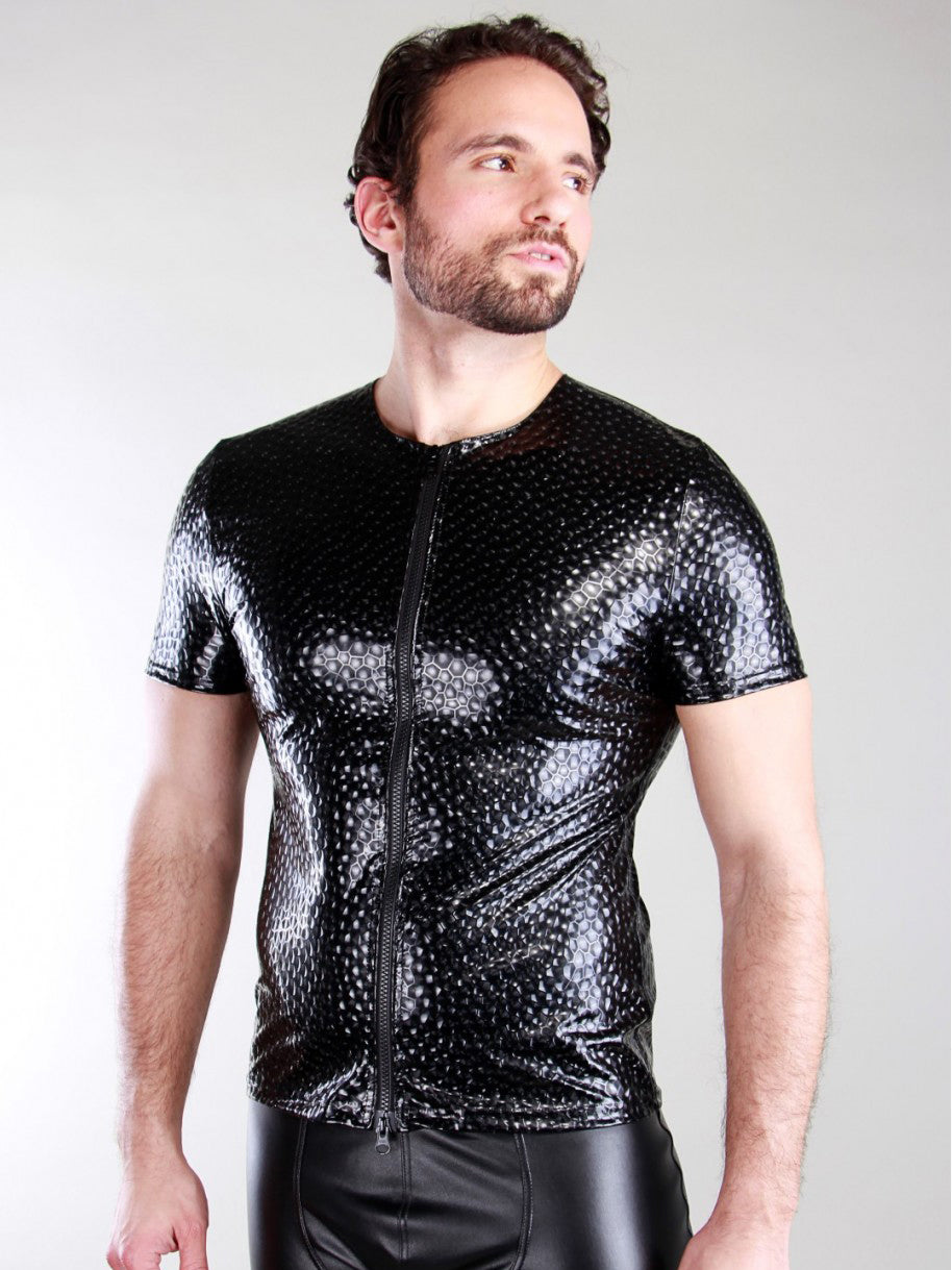 Holographic Patterned PVC T-Shirt