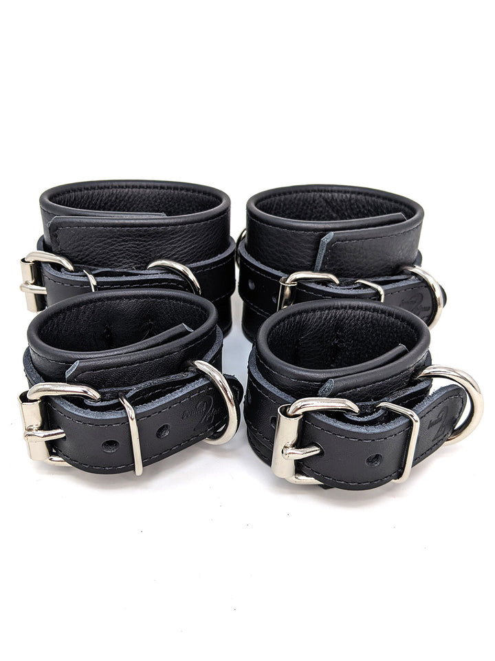 Leather Wrist and Ankle Cuff Set