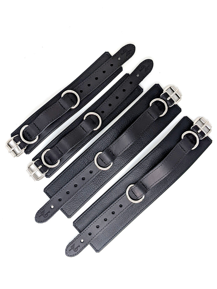 Leather Wrist and Ankle Cuff Set