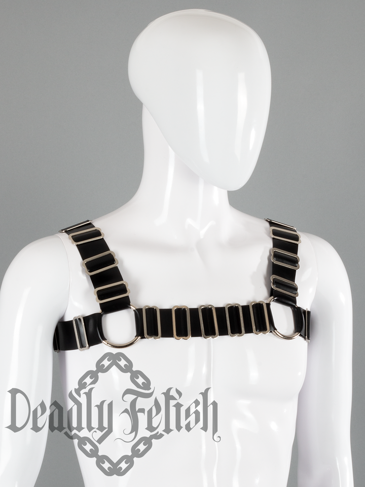 Deadly Fetish Latex: Basic Harness #26 with Additional Sliders