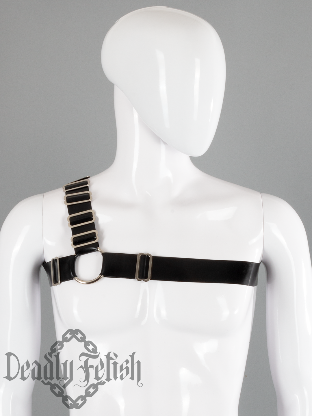 Deadly Fetish Latex: Basic Harness #39 with Additional Sliders