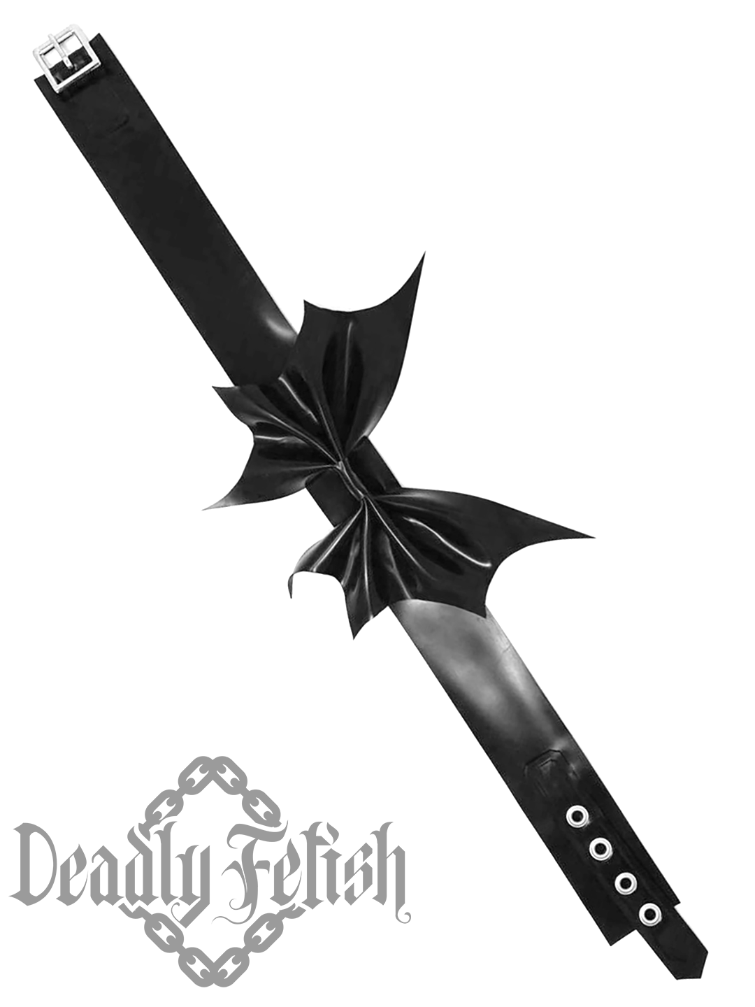 Deadly Fetish Made-To-Order Latex: Bat Bow Belt