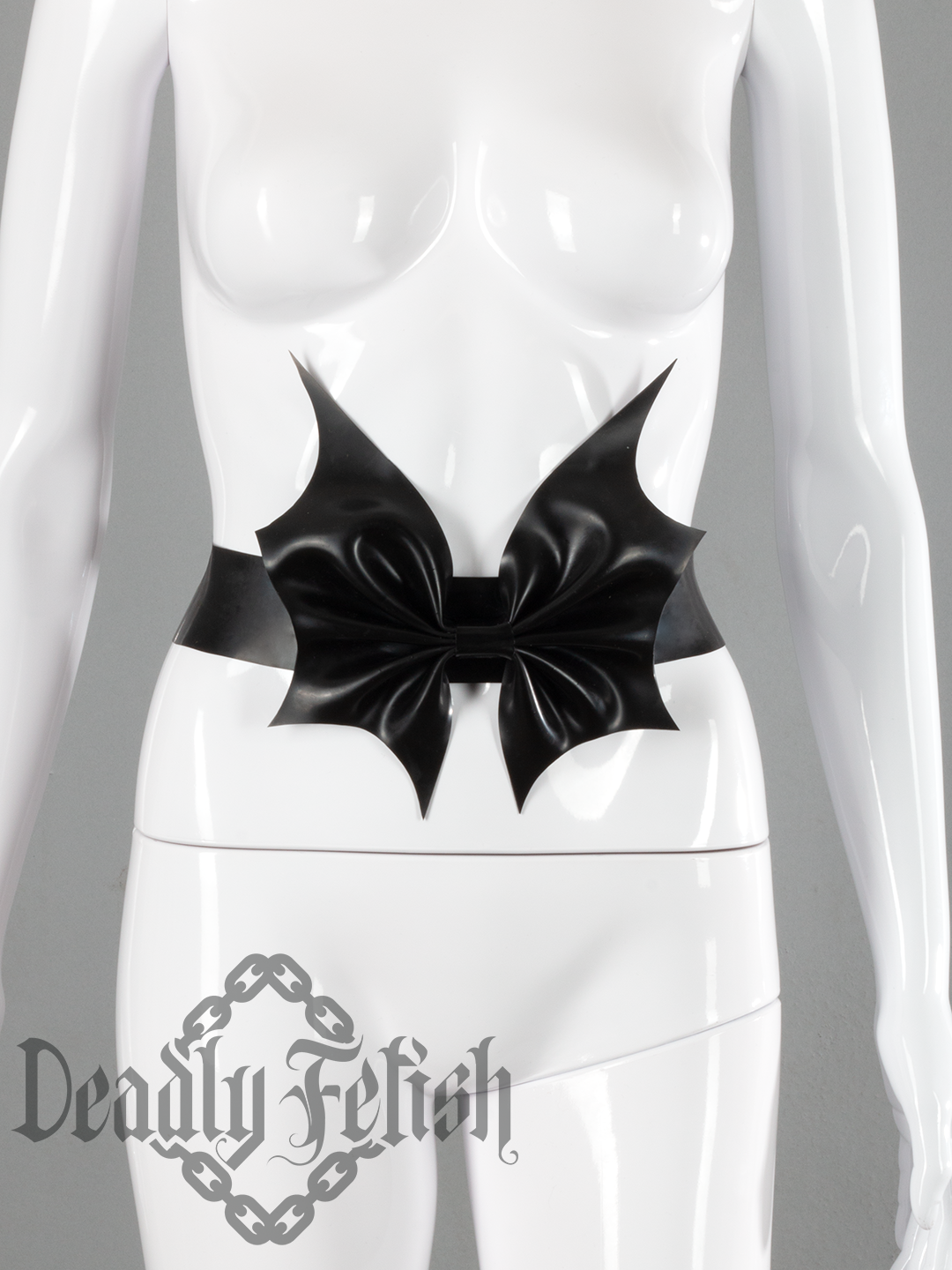 Deadly Fetish Made-To-Order Latex: Bat Bow Belt