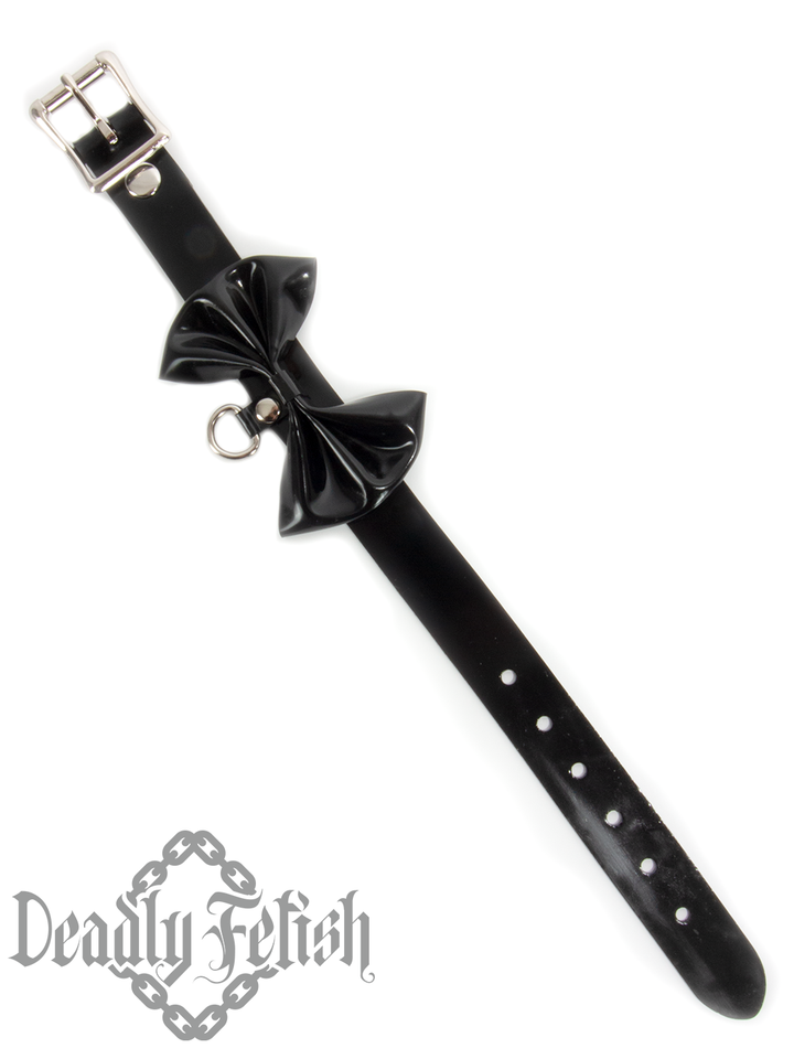 Deadly Fetish Made-to-Order Latex: Basic Bow Choker with D-Ring