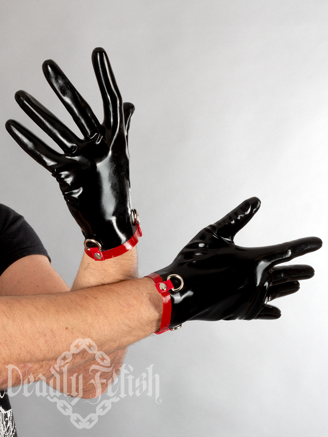 Deadly Fetish Made-To-Order Latex: Gloves With D-Rings