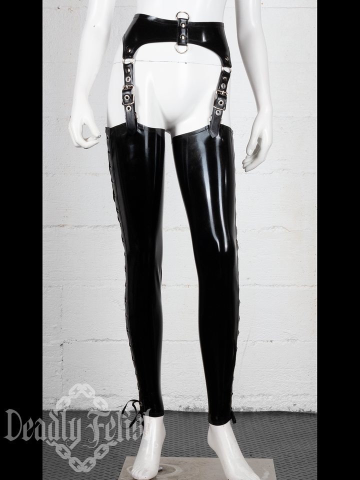 Deadly Fetish Latex: Harness Addition #20 Side Lace Stockings