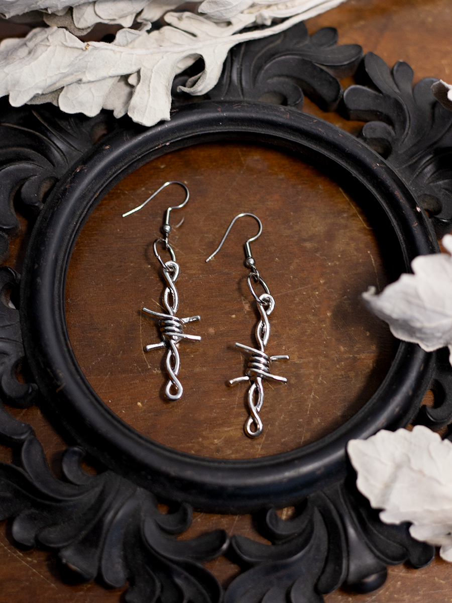 Oversized Barbed Wire Earrings