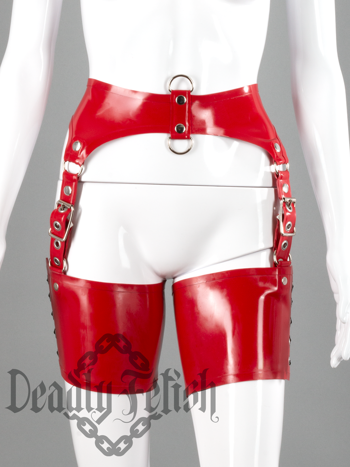 Deadly Fetish Latex: Harness Addition #04 Side Laced Leg Braces