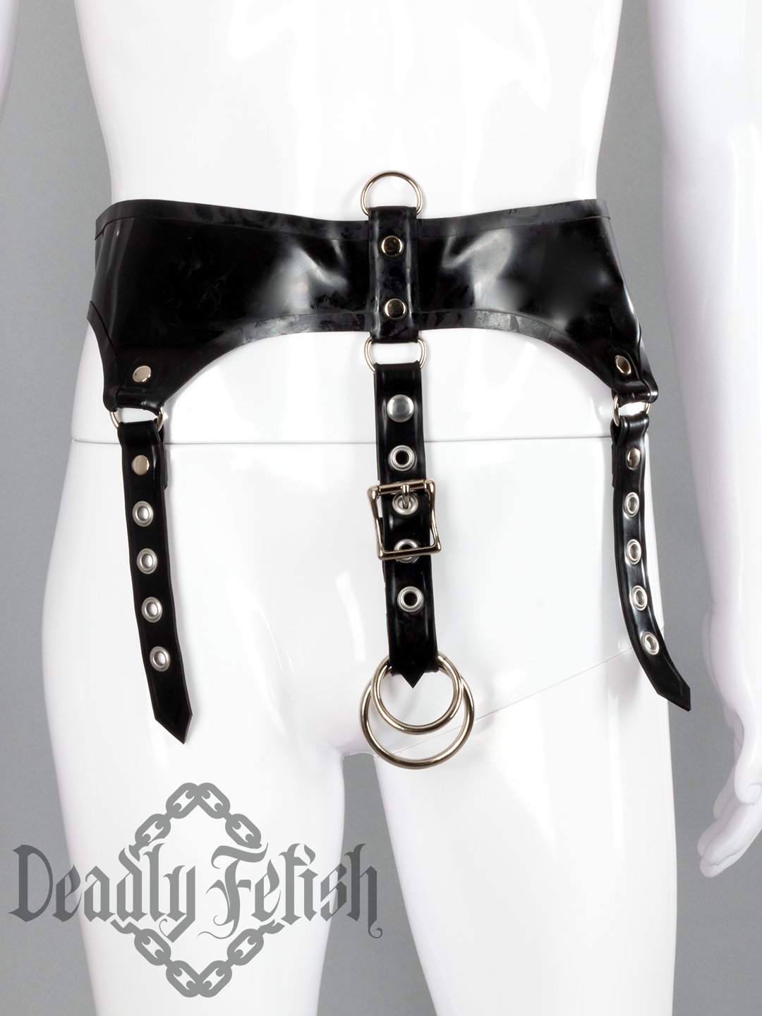 Deadly Fetish Made-To-Order Latex: Harness Addition #08 Lower Rings