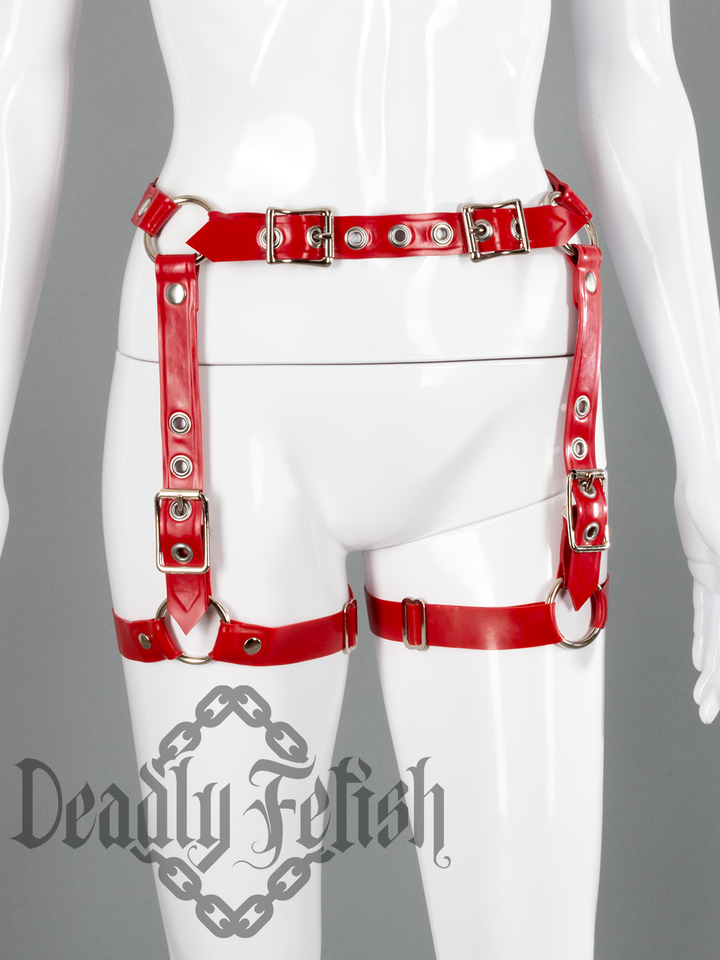 Deadly Fetish Made-To-Order Latex: Harness Addition #21 Adjustable Leg Straps