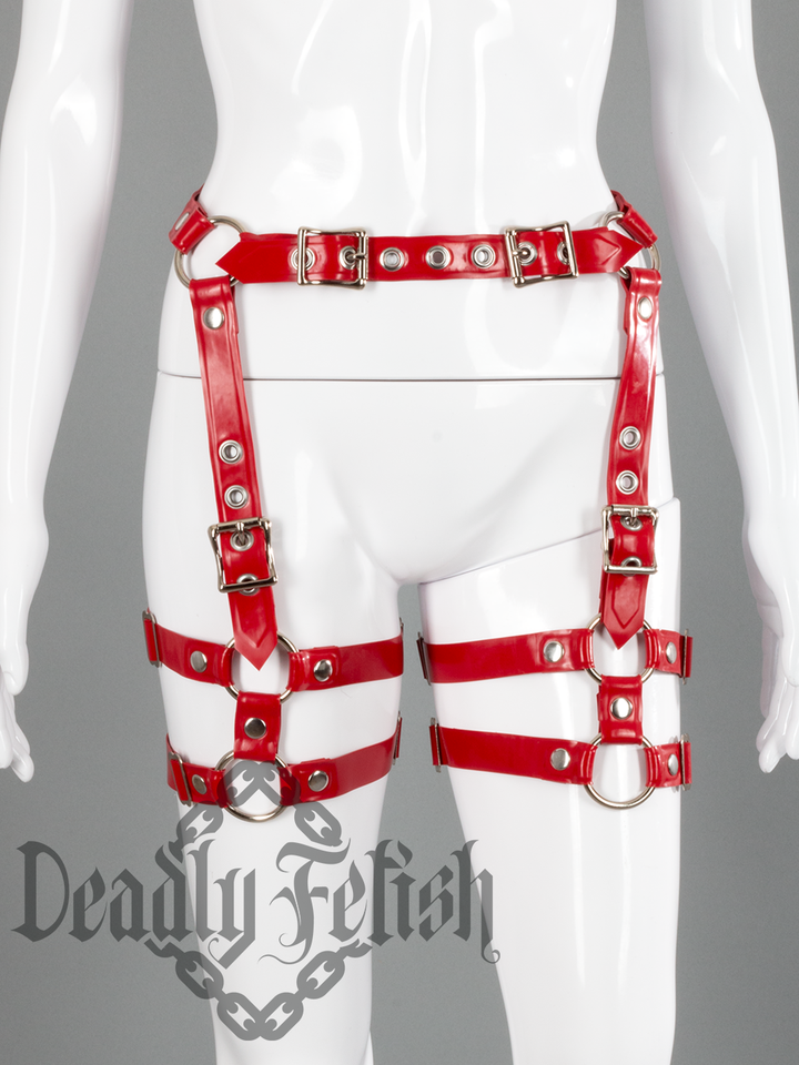 Deadly Fetish Made-To-Order Latex: Harness Addition #21 Adjustable Leg Straps
