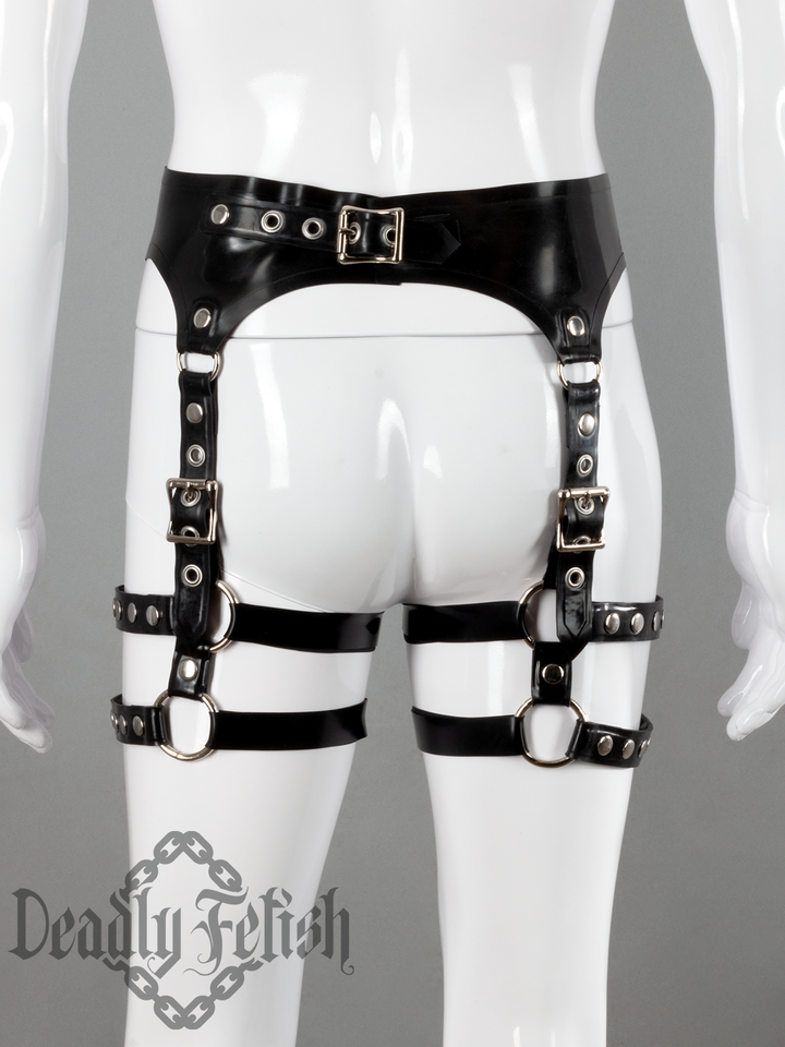 Deadly Fetish Made-To-Order Latex: Harness Addition #27 Riveted Leg Straps