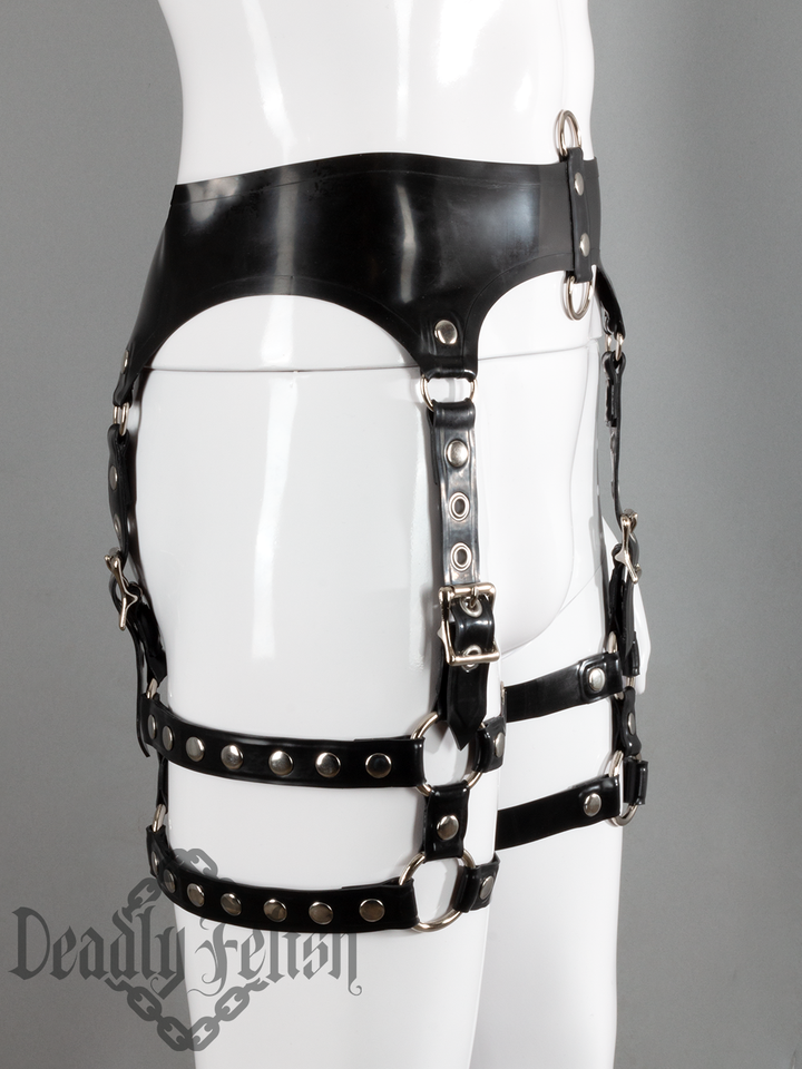 Deadly Fetish Latex: Harness Addition #27 Riveted Leg Straps