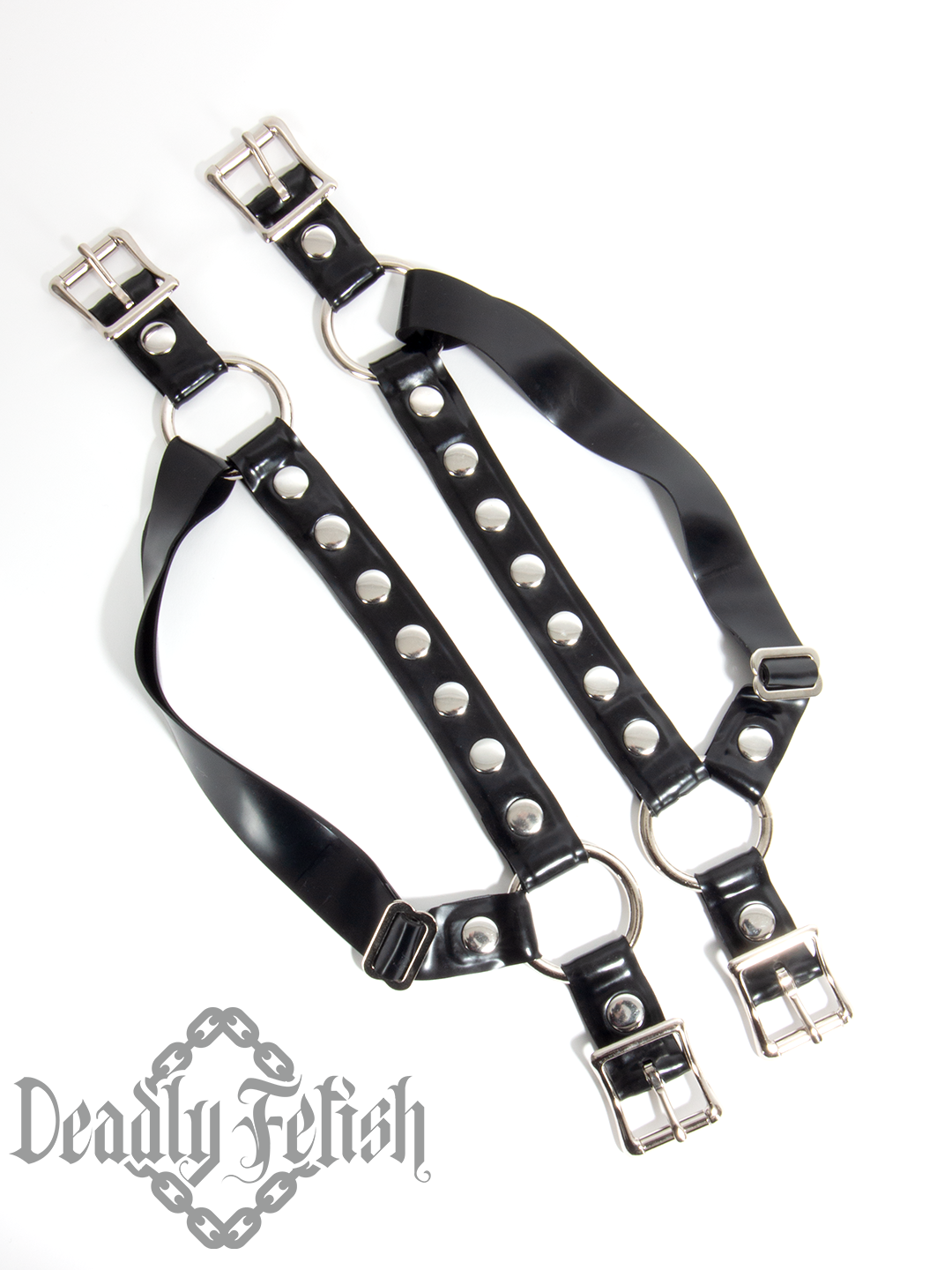 Deadly Fetish Latex: Harness Addition #27 Riveted Leg Straps