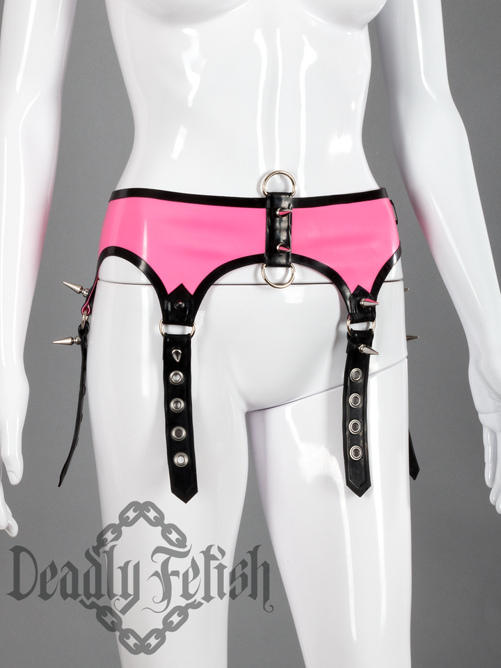 Deadly Fetish Made-To-Order Latex: Harness #73 with Spikes