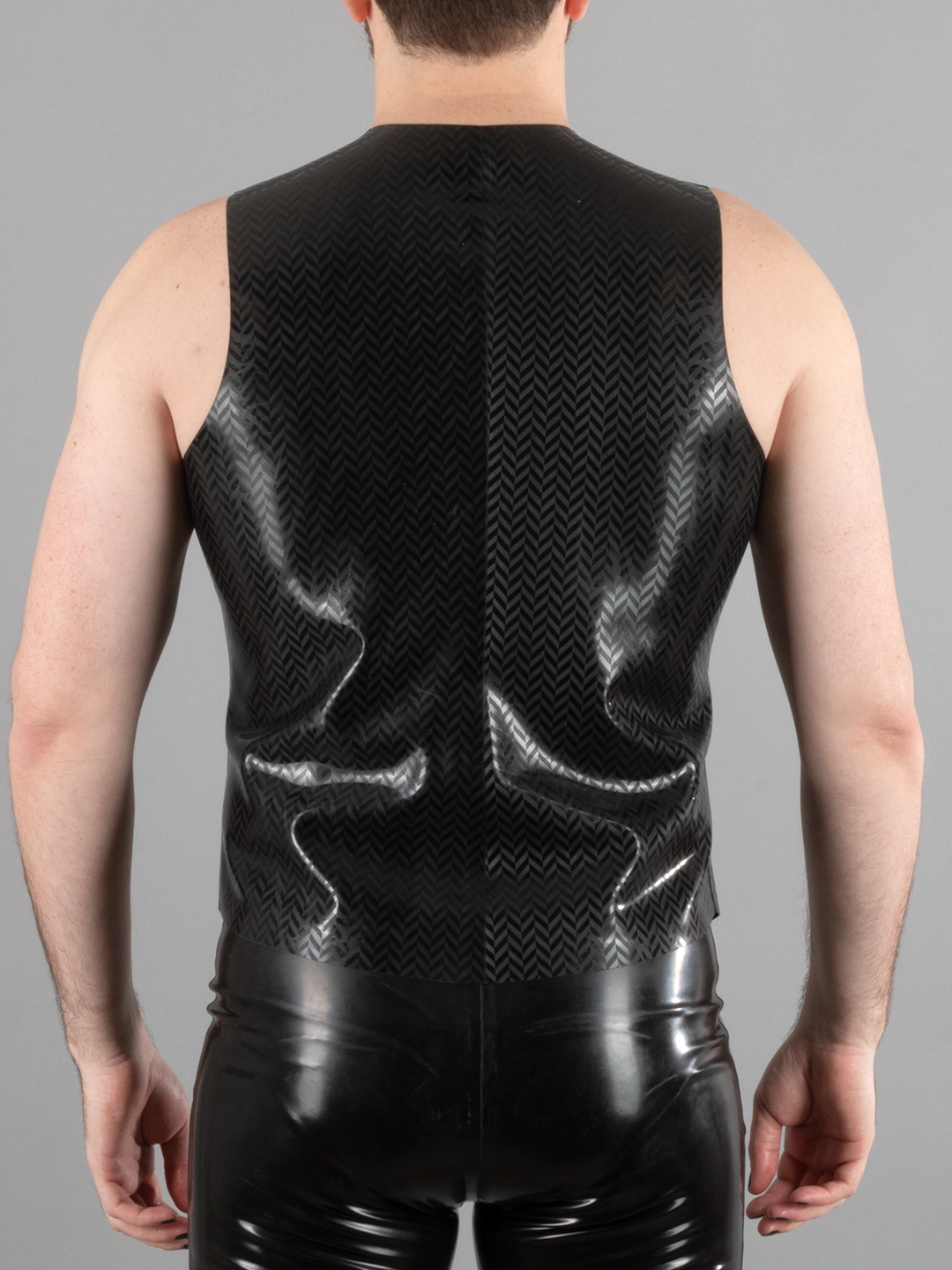 Textured Herringbone Latex Vest