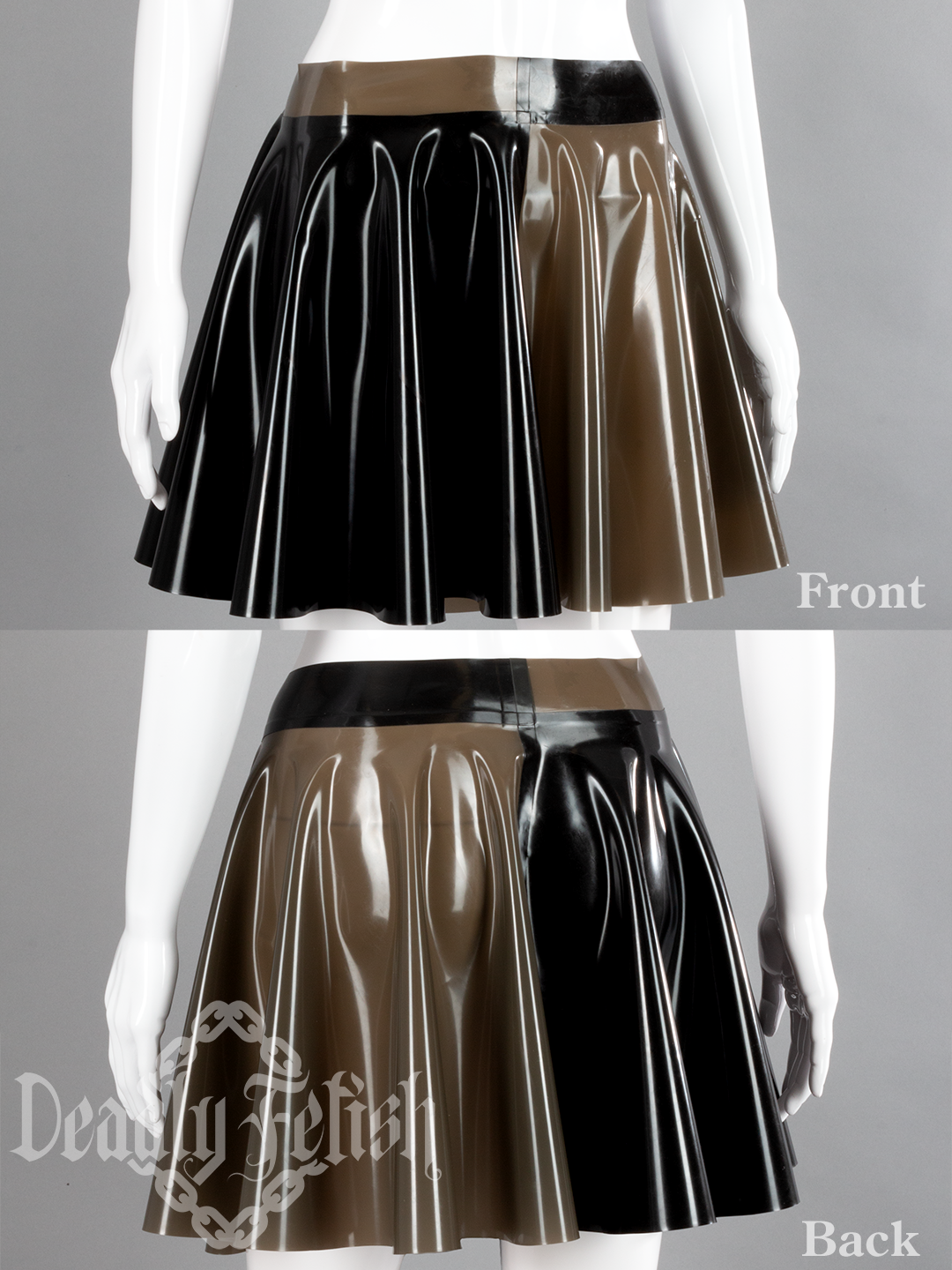 Deadly Fetish Made-To-Order Latex: Bi-coloured Skirt #06