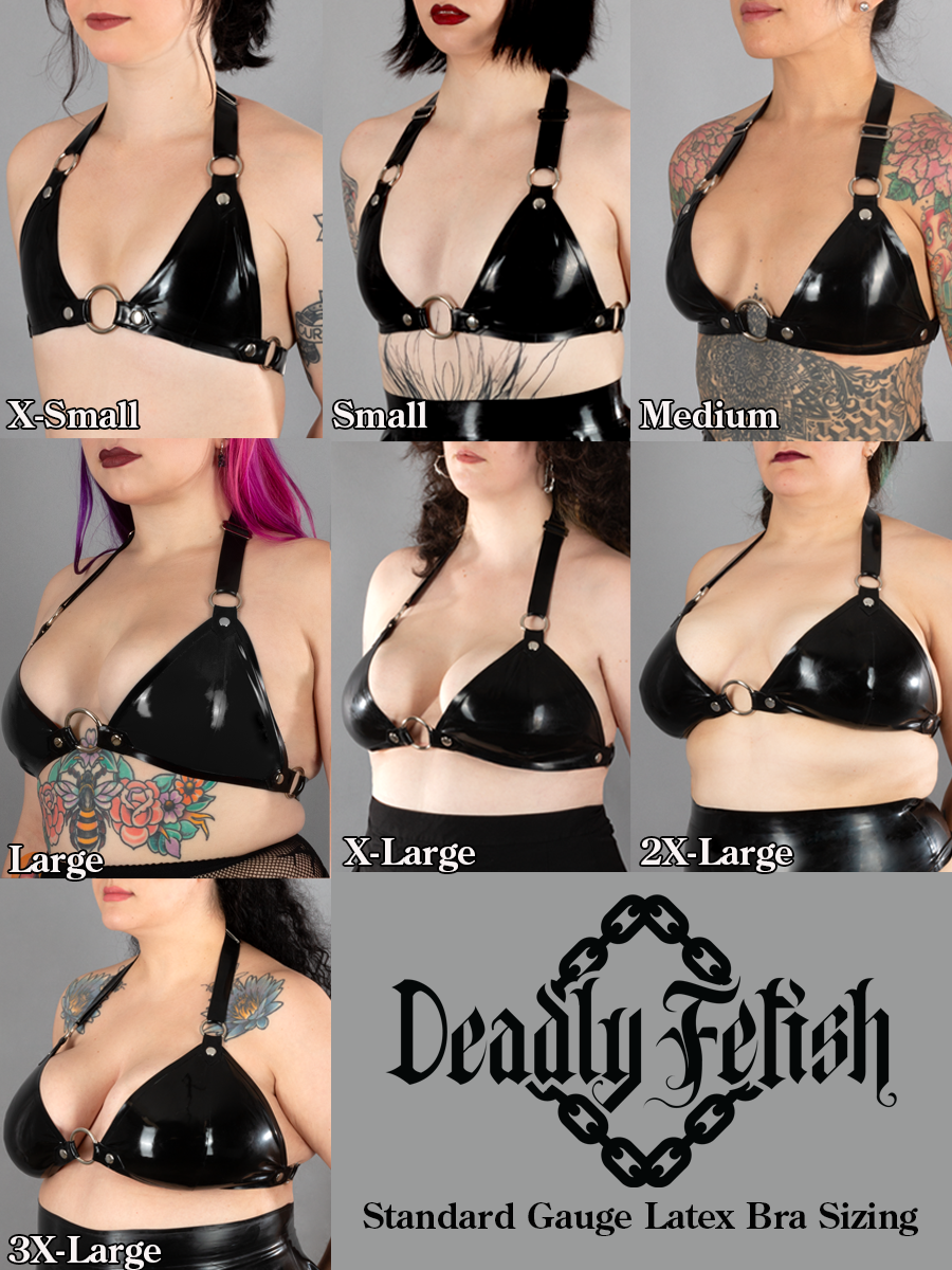 Deadly Fetish Made-to-Order Latex: Bra #08 with Bows and D-Rings