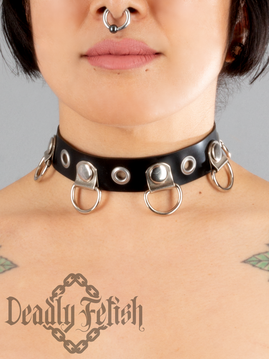 Deadly Fetish Made-to-Order Latex: Basic D-Ring and Grommet Choker