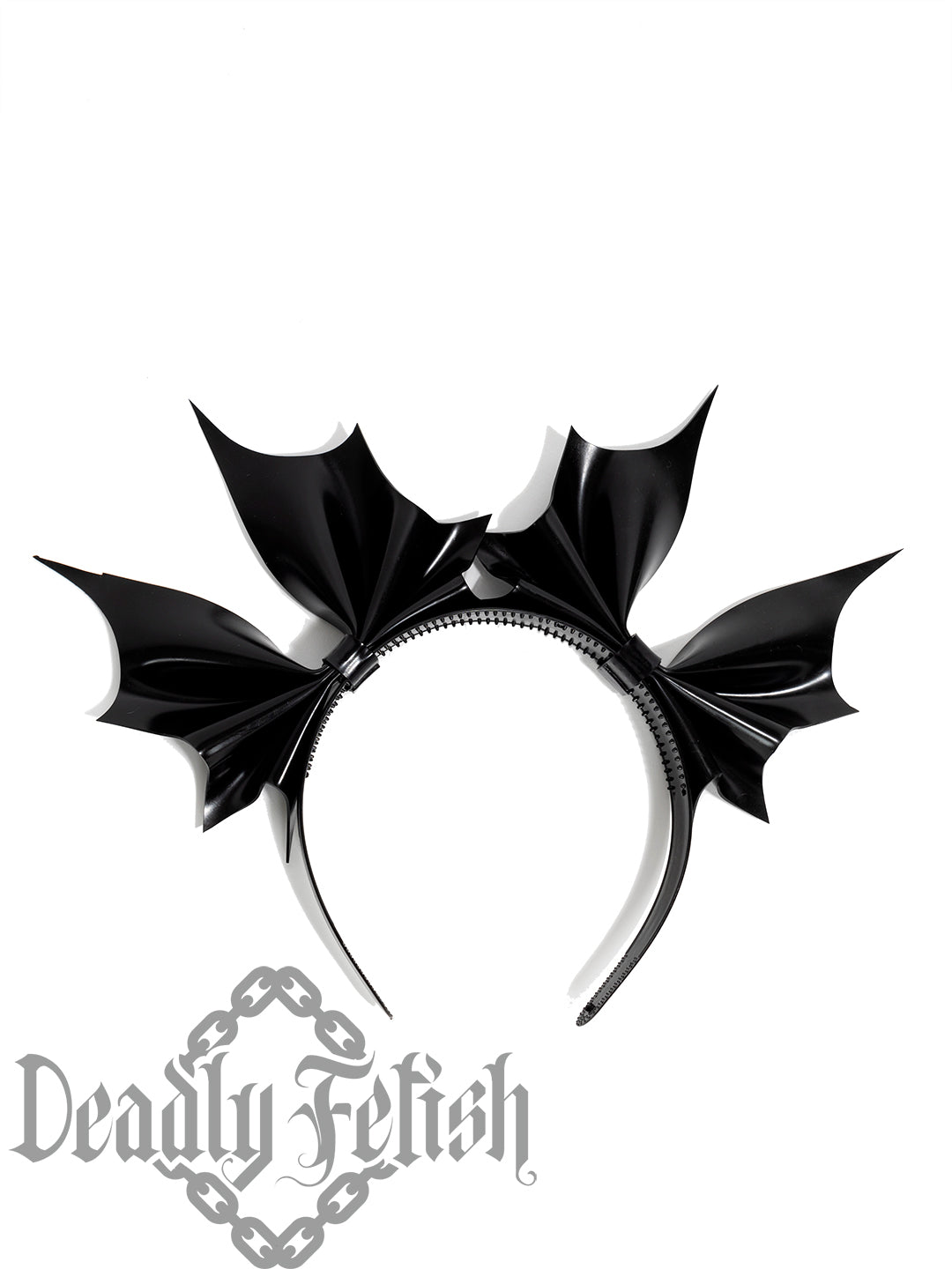 Deadly Fetish Latex: Double Bat Bow Headband