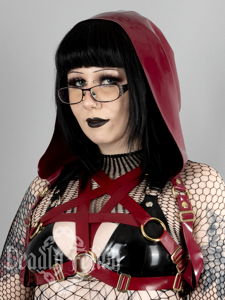 Deadly Fetish Made-To-Order Latex: Harness Addition #19 Clip-On Hood
