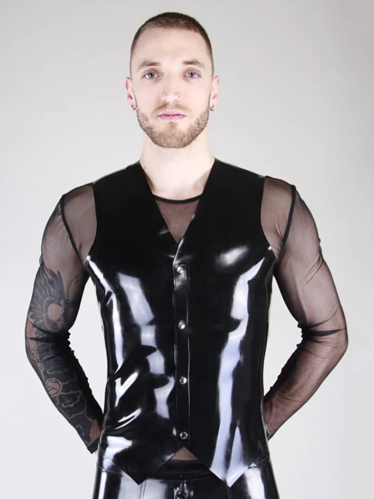 Latex Vest with Snap Front
