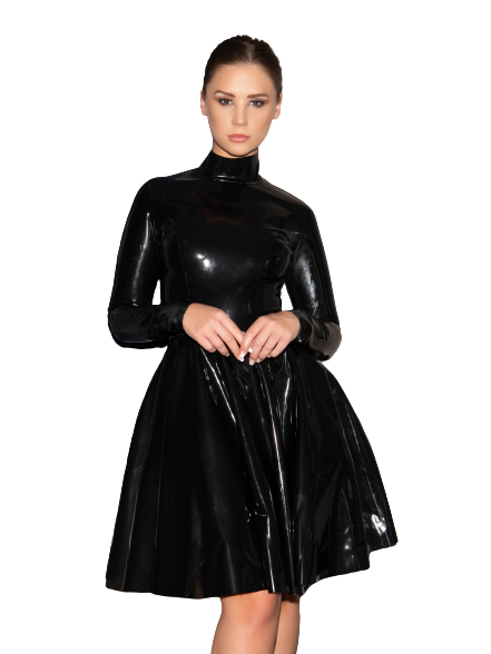 High Neck Full Circle Latex Dress – Deadly Couture Inc