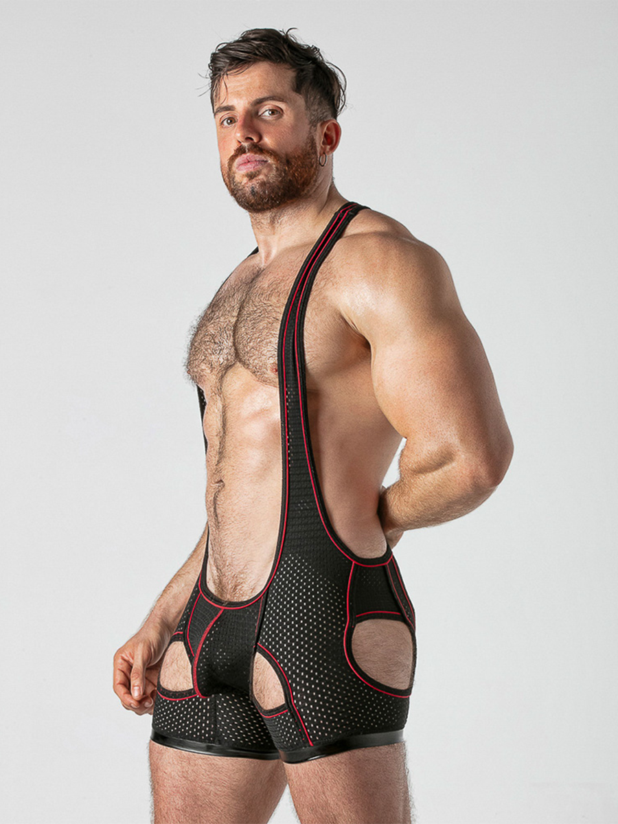 Mesh Cutout Singlet with Back Zip