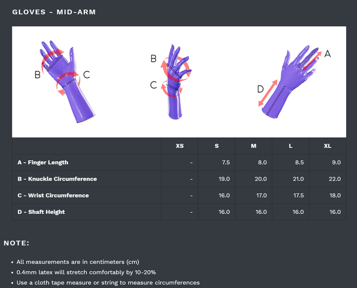 Latex Mid-Arm Length Gloves