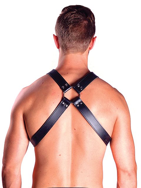 Wide Leather X Snap Harness
