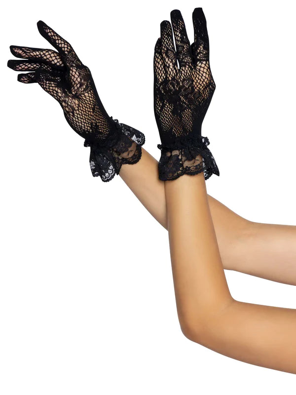 Stretch Lace Wrist Length Gloves