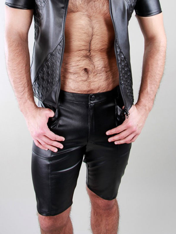 Vegan Leather Bermuda Shorts