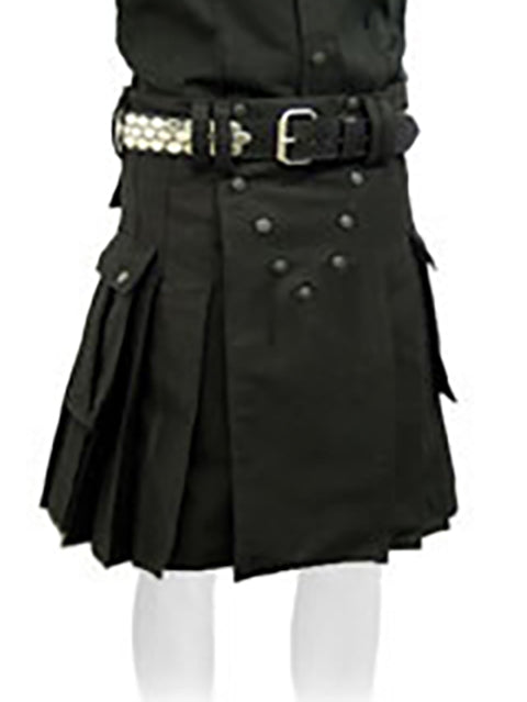 Heavy Black Utility Kilt