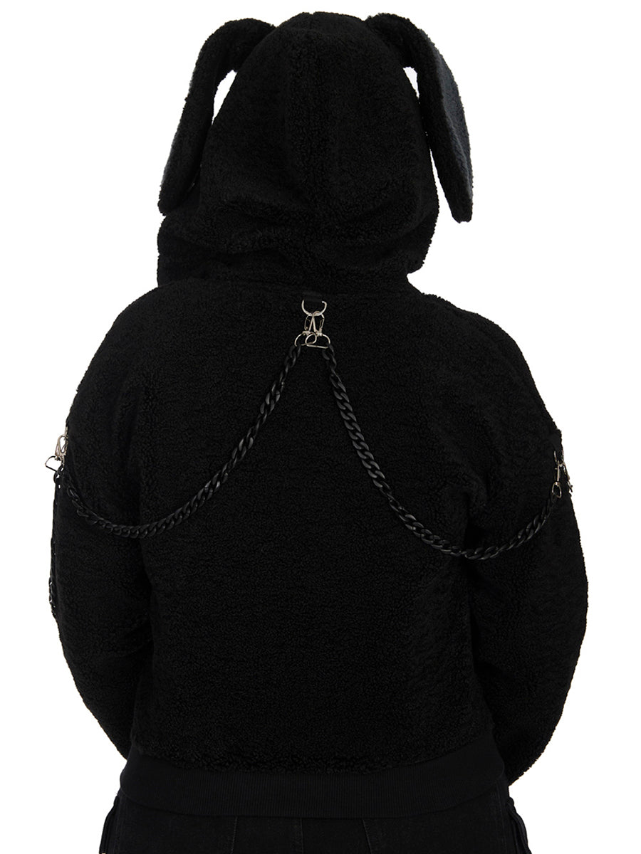 Vinnie Cropped Bunny Hoodie