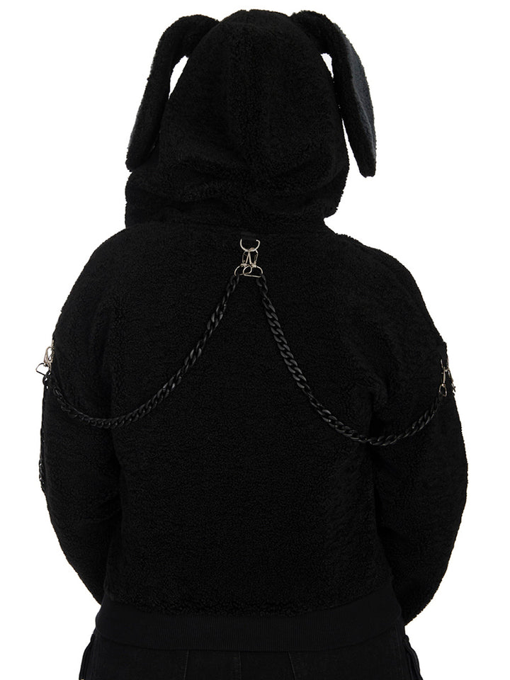 Vinnie Cropped Bunny Hoodie
