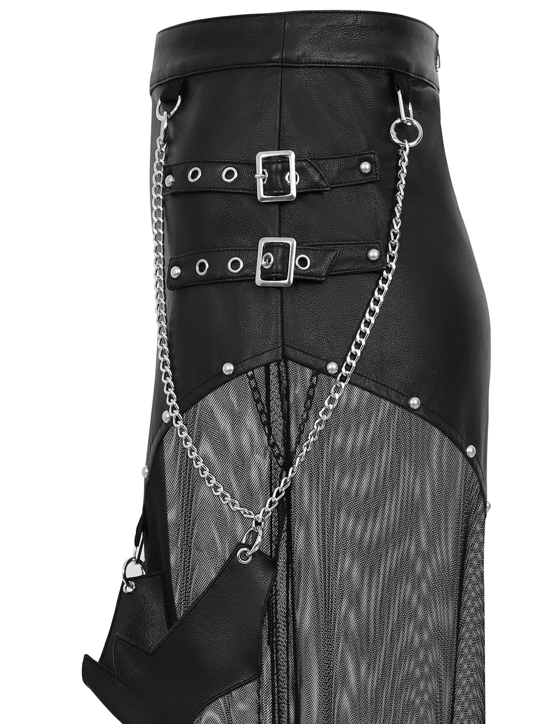 Lamia Vegan Leather and Mesh Skirt