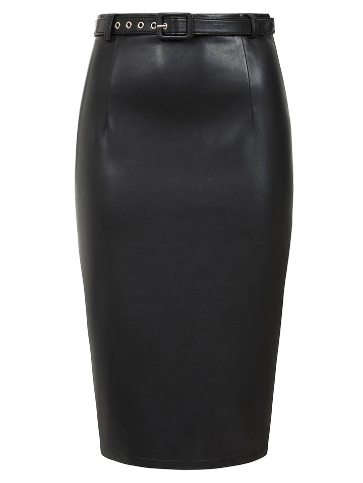 Ada Vegan Leather Pencil Skirt