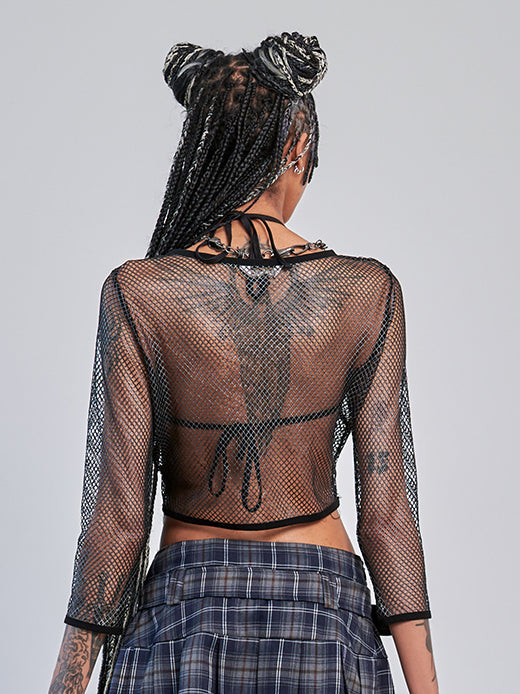 Metallic Net Crop Top