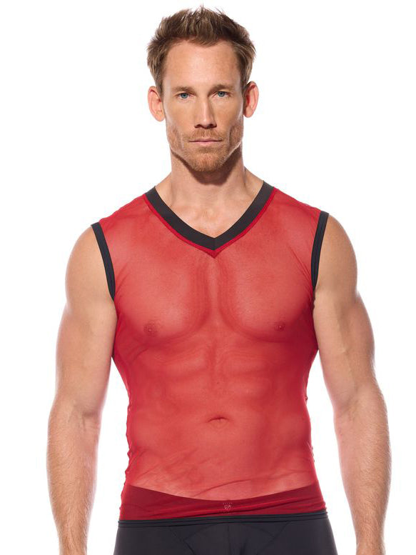 V-Neck Mesh Muscle Shirt