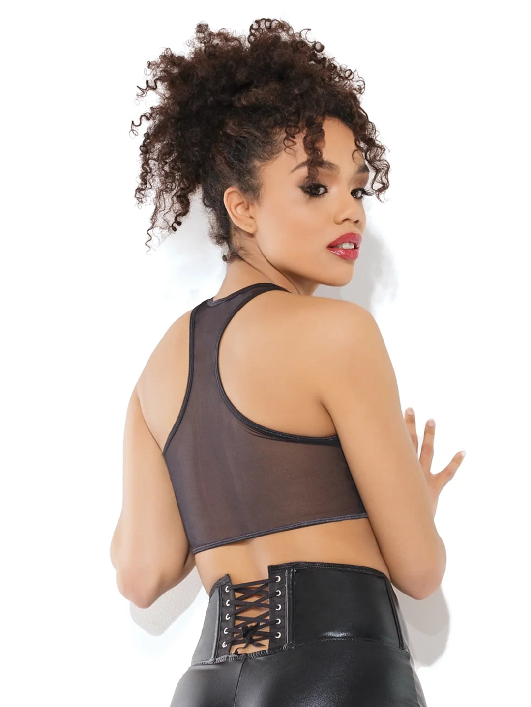 Mesh Racer Back Crop Top