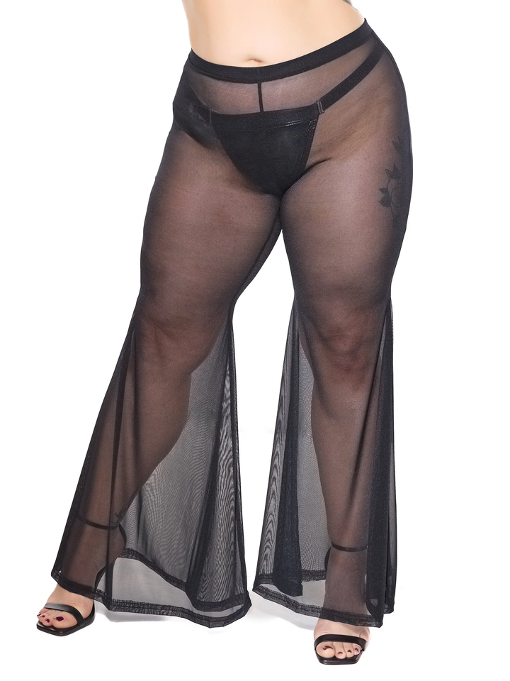Mesh Flared Pants