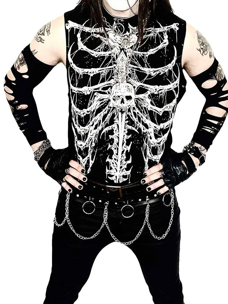 Dead Inside Rib Cage Sleeveless T-shirt