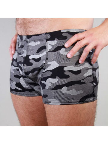 Silver Camo Wetlook Shorts