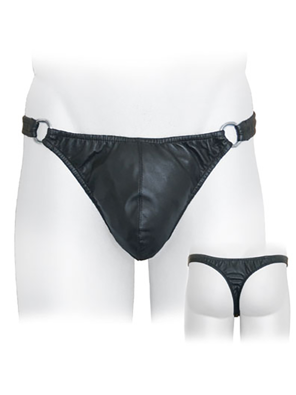 Leather Thong with O-Rings