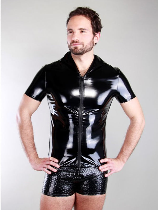 Short Sleeve PVC Hooded Top