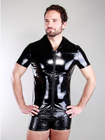 Short Sleeve PVC Hooded Top