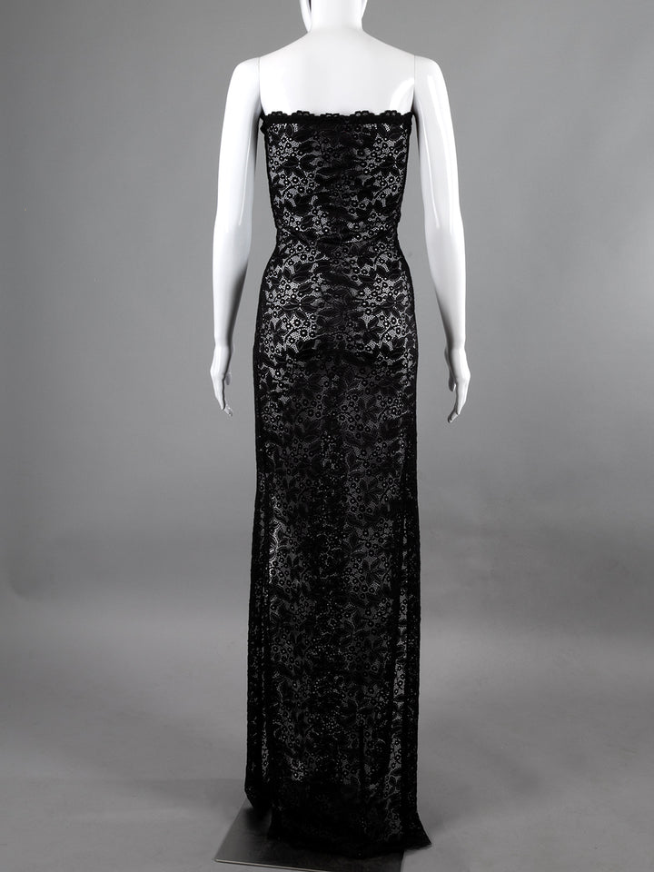 Lace Strapless Lingerie Gown