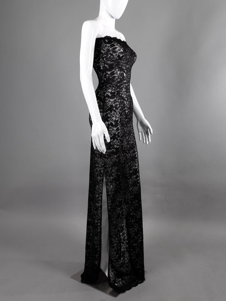 Lace Strapless Lingerie Gown