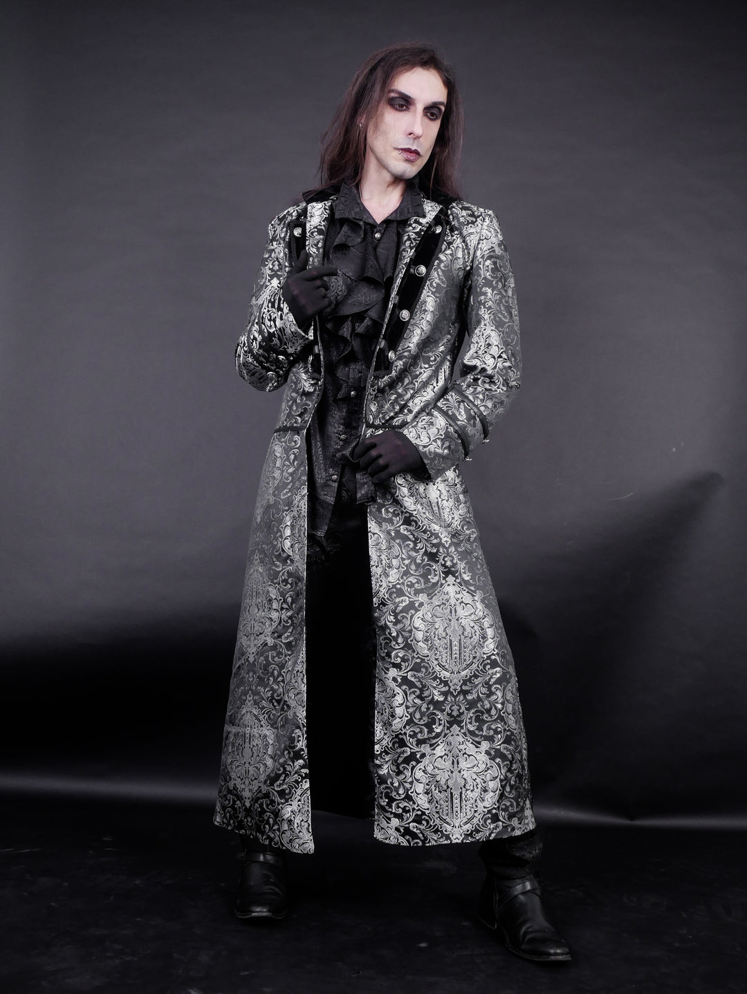 Raven Brocade Coat