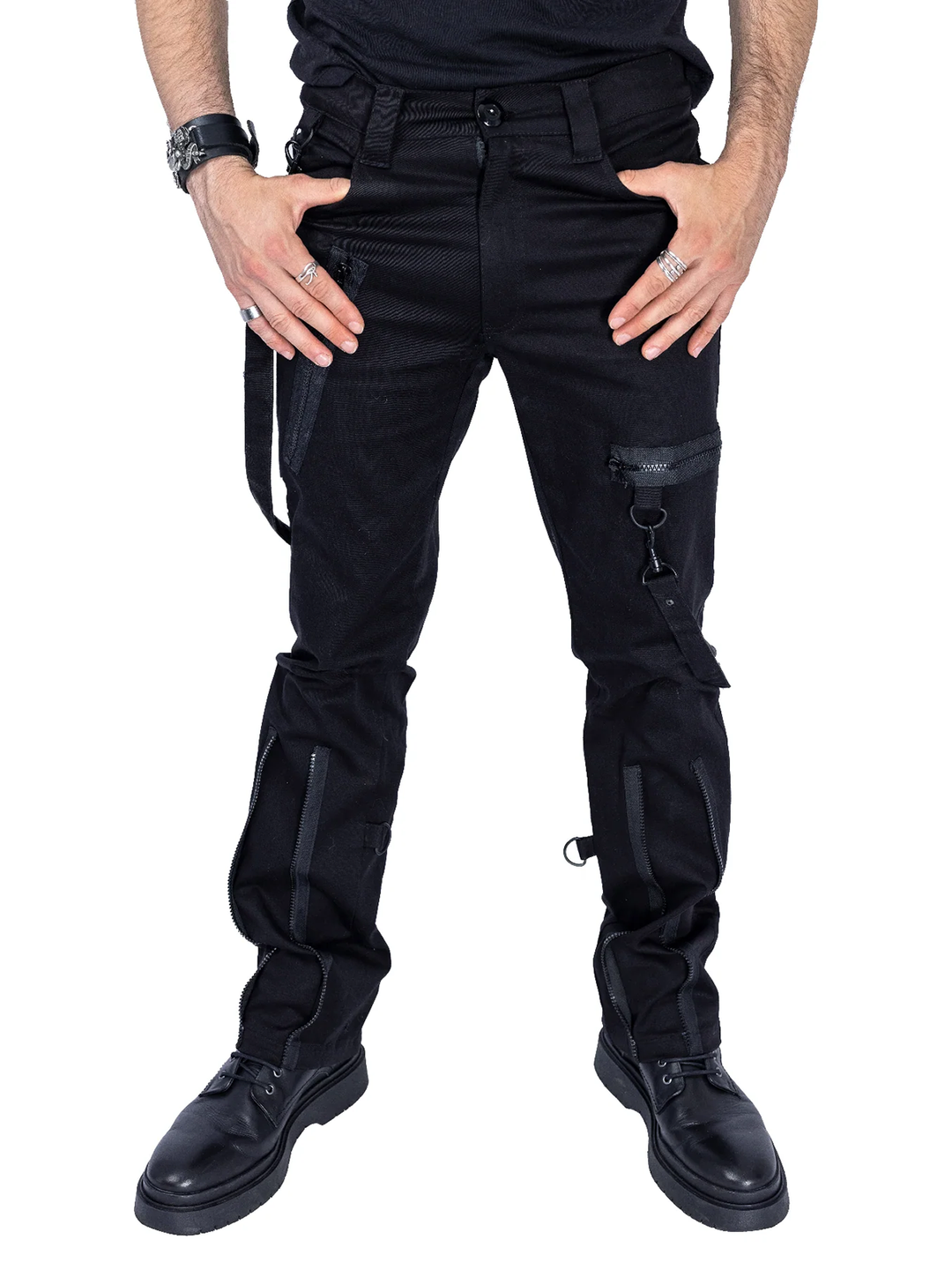 Black Pants with Buckle Details